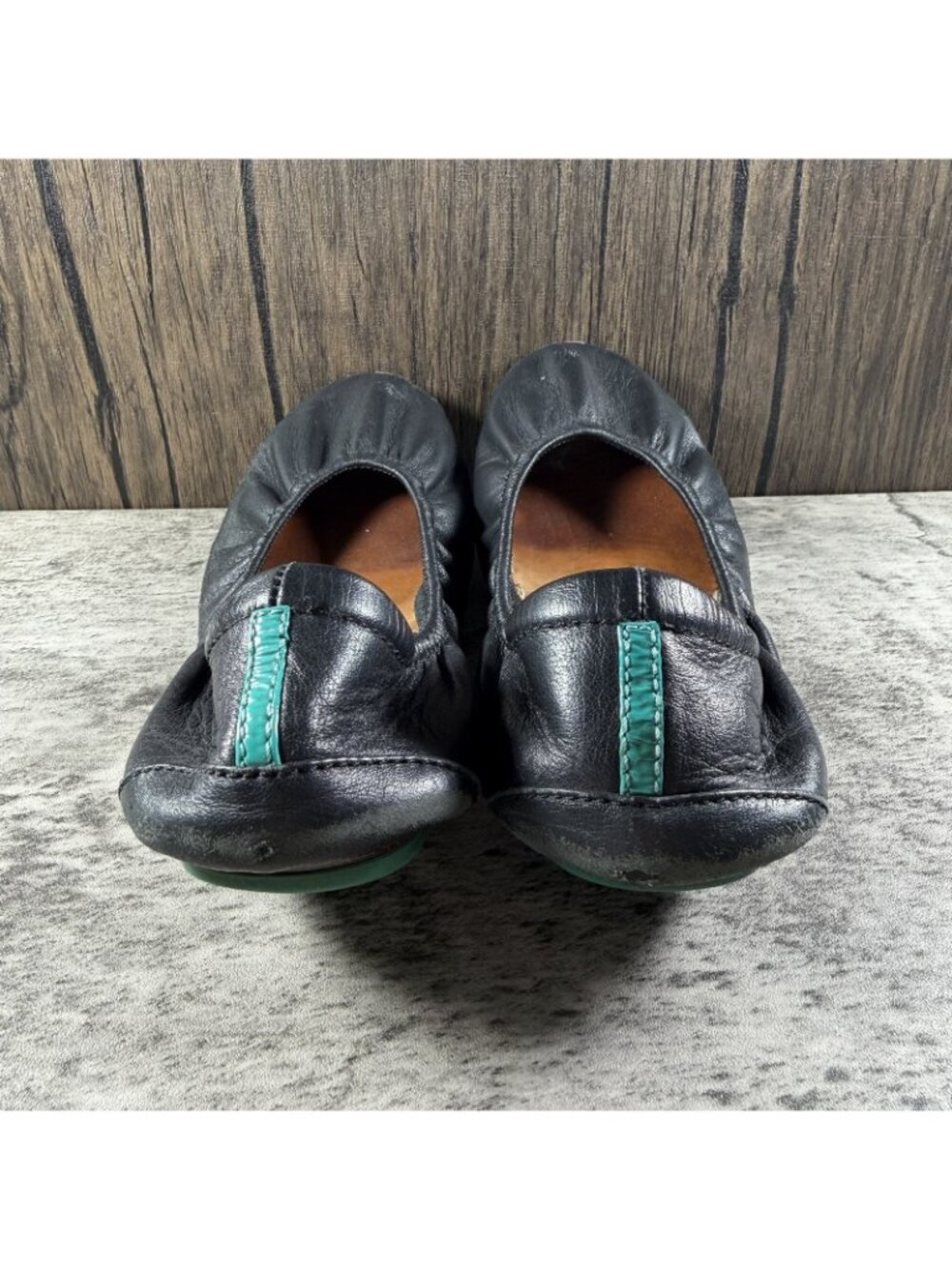 Tieks by Gavrieli Black Leather Ballet Flats Slip On Womens Size 6 Foldable - Picture 6 of 9